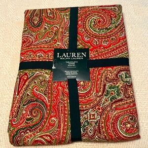 NWT Ralph Lauren 90” Round Holiday Tablecloth